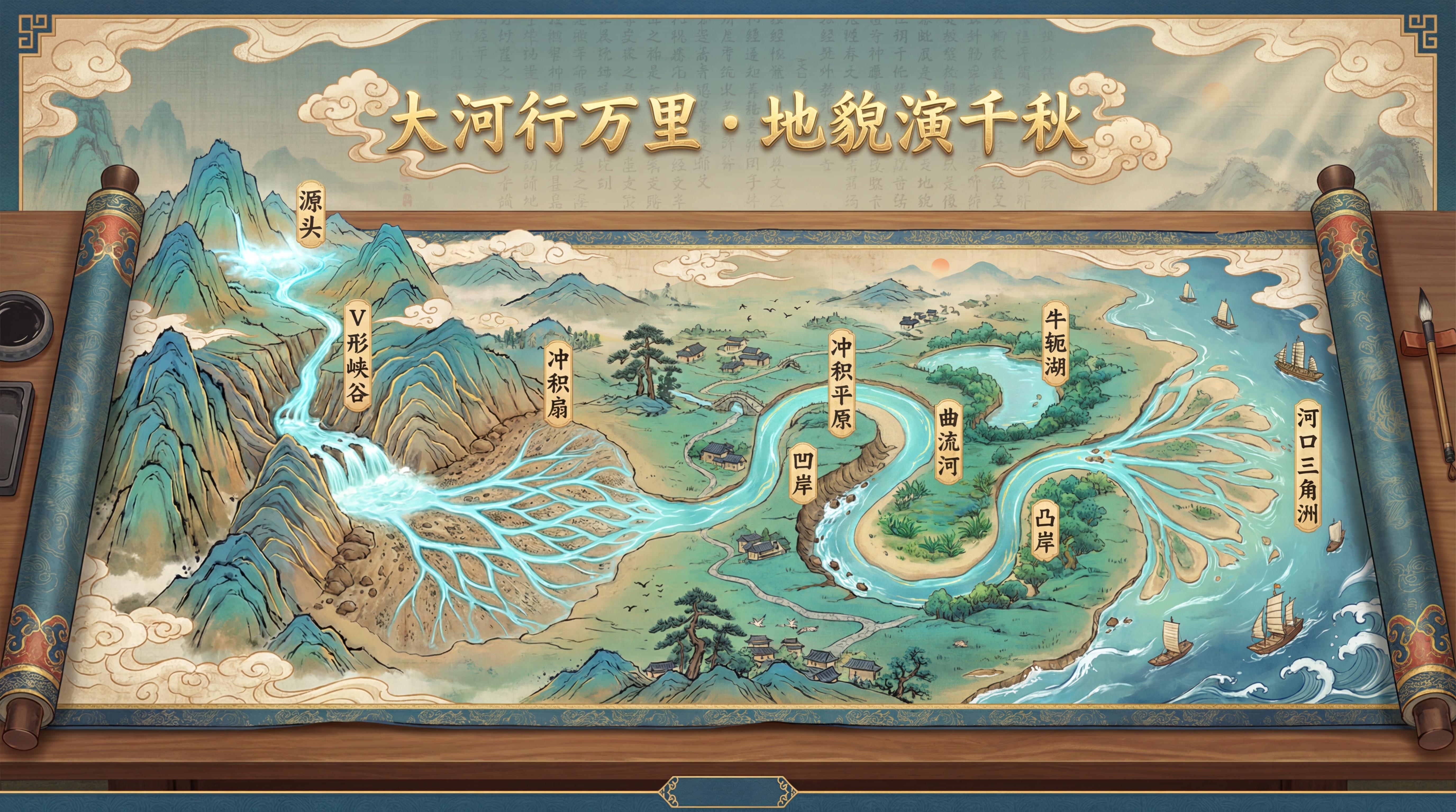 大河行万里·地貌演千秋科普海报